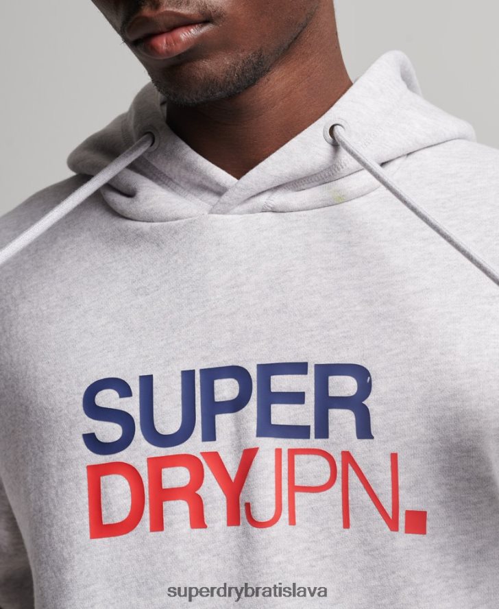 Superdry muži kód športového oblečenia s kapucňou 6B4ZTR495 oblečenie sivá