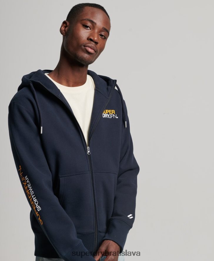 Superdry muži kód športové oblečenie mikina na zips 6B4ZTR519 oblečenie námorníctvo