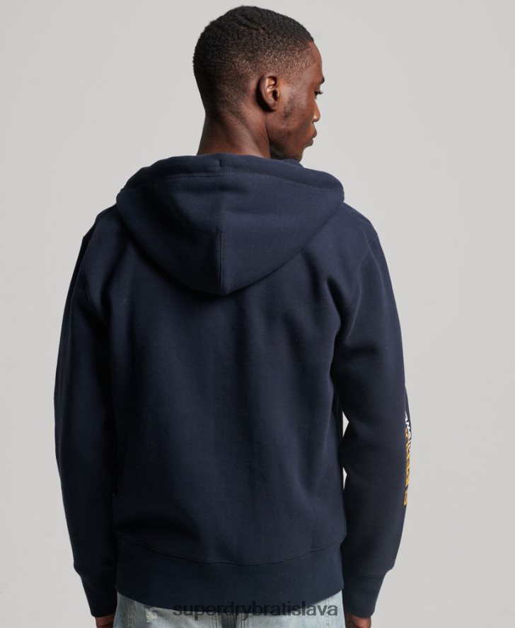 Superdry muži kód športové oblečenie mikina na zips 6B4ZTR519 oblečenie námorníctvo