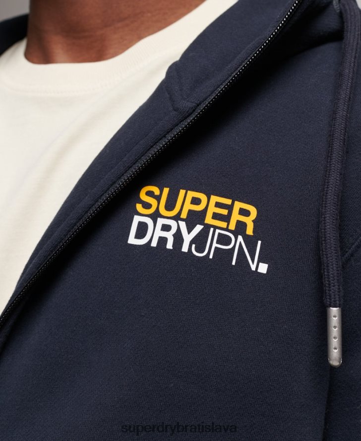 Superdry muži kód športové oblečenie mikina na zips 6B4ZTR519 oblečenie námorníctvo