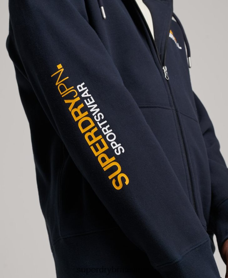 Superdry muži kód športové oblečenie mikina na zips 6B4ZTR519 oblečenie námorníctvo