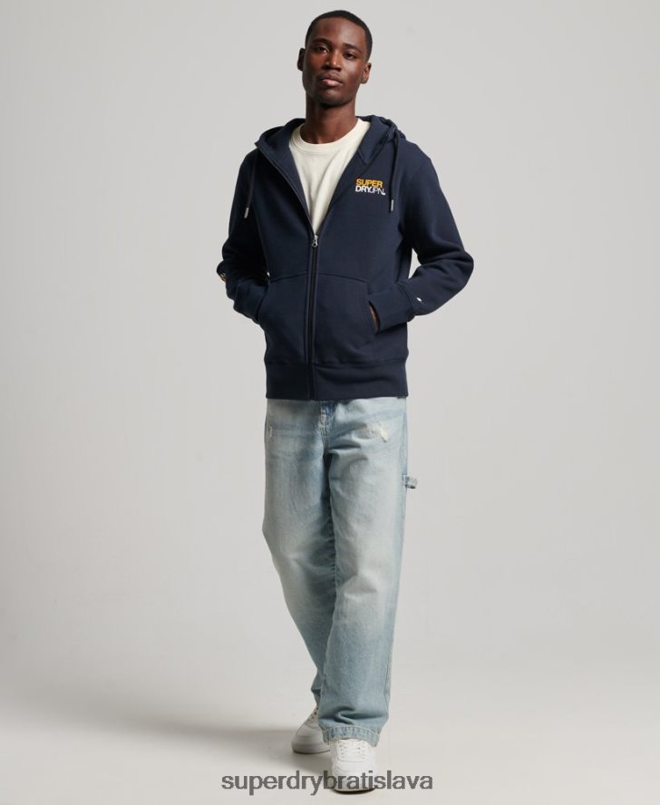 Superdry muži kód športové oblečenie mikina na zips 6B4ZTR519 oblečenie námorníctvo