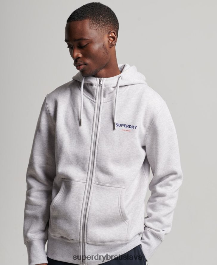 Superdry muži kód športové oblečenie mikina na zips 6B4ZTR543 oblečenie sivá