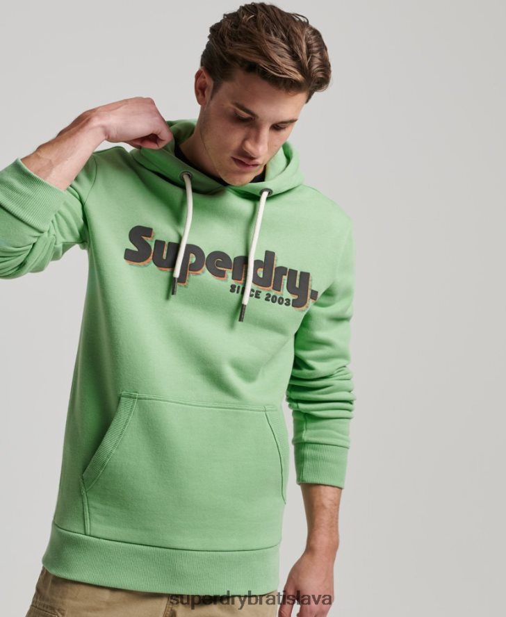 Superdry muži klasická mikina s logom do terénu 6B4ZTR38 oblečenie zelená