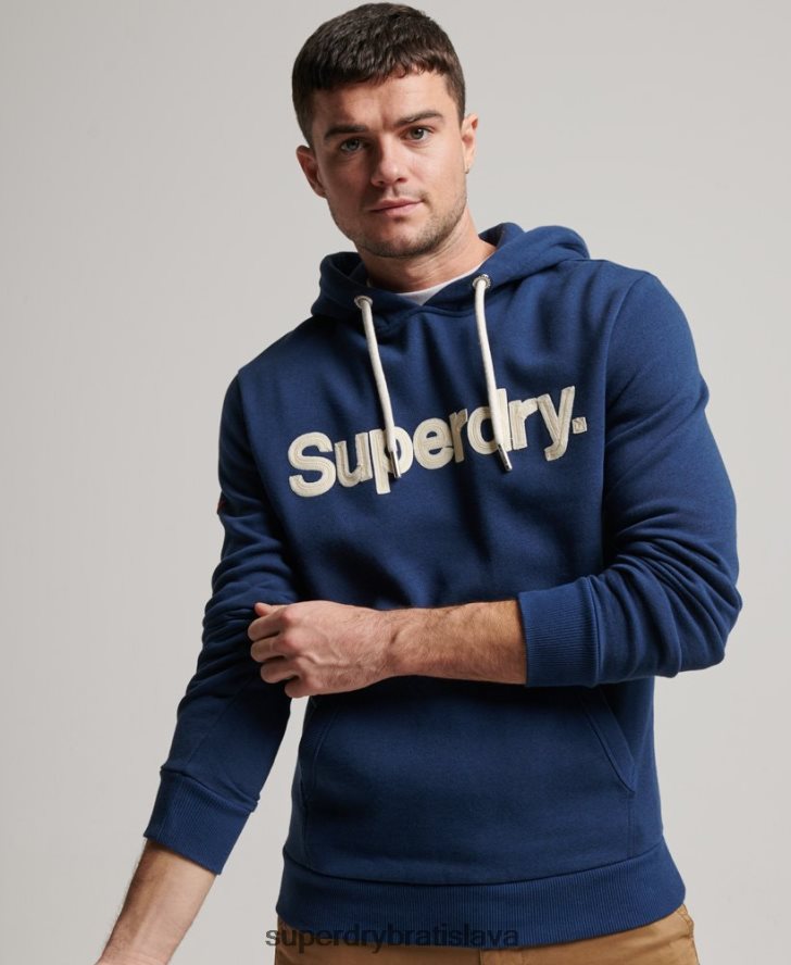 Superdry muži klasická mikina s logom vintage core 6B4ZTR629 oblečenie Modrá