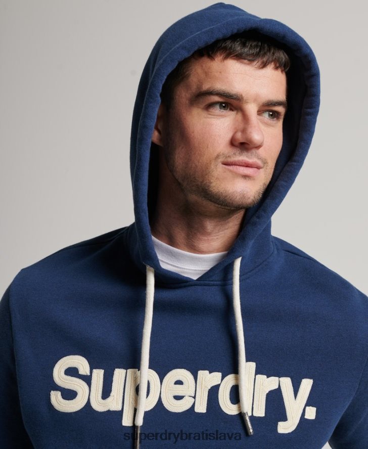 Superdry muži klasická mikina s logom vintage core 6B4ZTR629 oblečenie Modrá