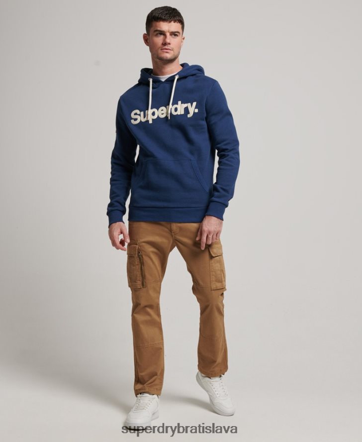 Superdry muži klasická mikina s logom vintage core 6B4ZTR629 oblečenie Modrá