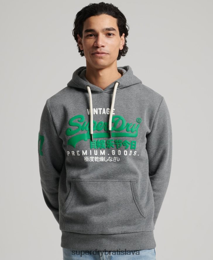 Superdry muži klasická mikina s vintage logom 6B4ZTR5155 oblečenie sivá