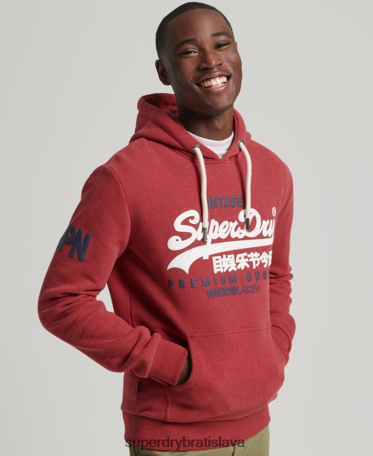 Superdry muži klasická mikina s vintage logom 6B4ZTR5156 oblečenie červená
