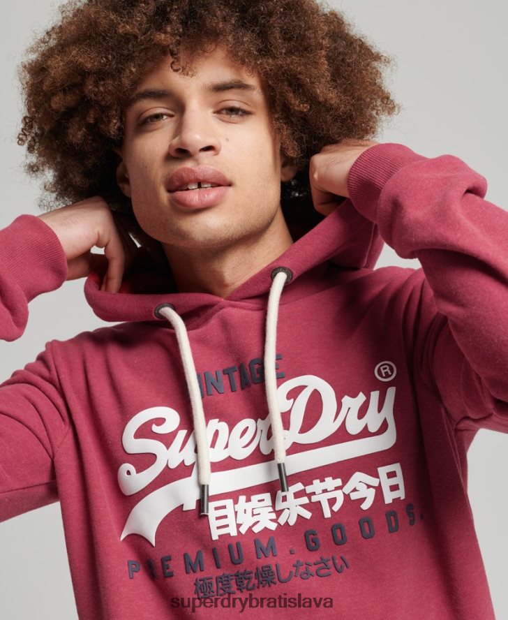 Superdry muži klasická mikina s vintage logom 6B4ZTR826 oblečenie červená