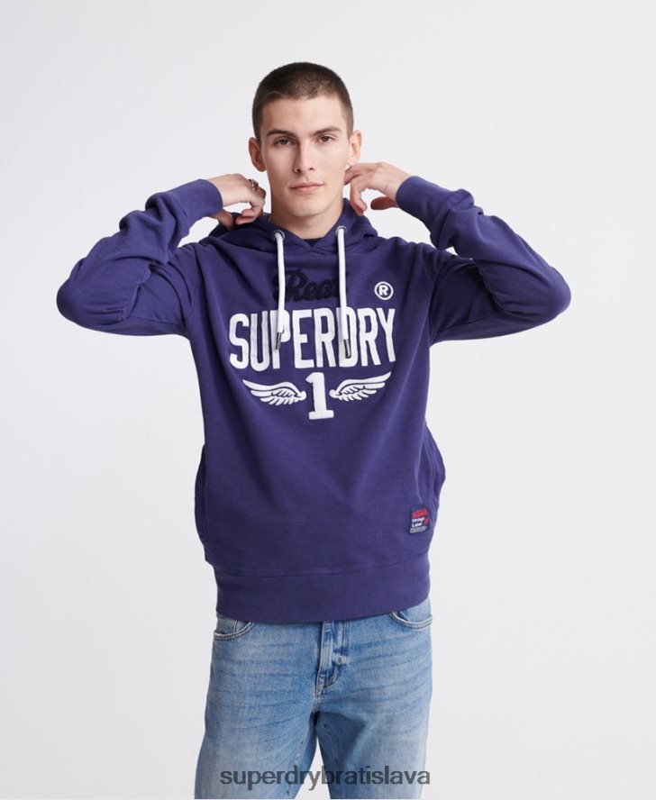 Superdry muži klasická neónová mikina super 1 6B4ZTR901 oblečenie Fialová