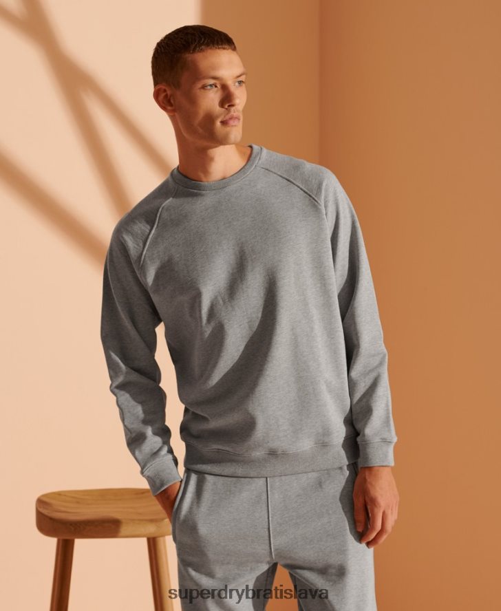 Superdry muži limitovaná edícia mikiny z organickej bavlny 6B4ZTR5220 oblečenie svetlo šedá