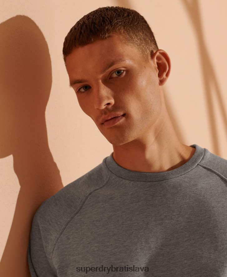 Superdry muži limitovaná edícia mikiny z organickej bavlny 6B4ZTR5220 oblečenie svetlo šedá