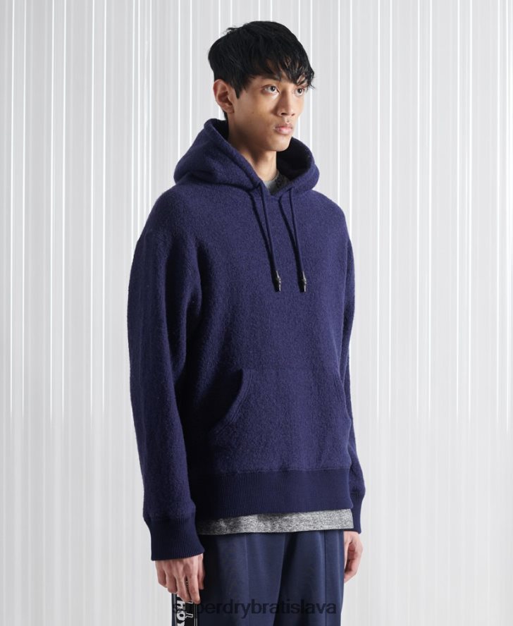 Superdry muži limitovaná edícia sdx vlnená mikina cez hlavu 6B4ZTR898 oblečenie tmavomodrá