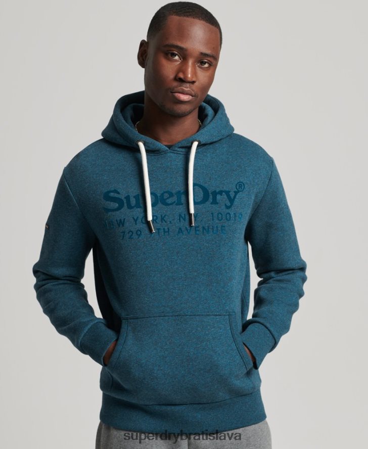 Superdry muži miestna tónová mikina s kapucňou 6B4ZTR862 oblečenie Modrá