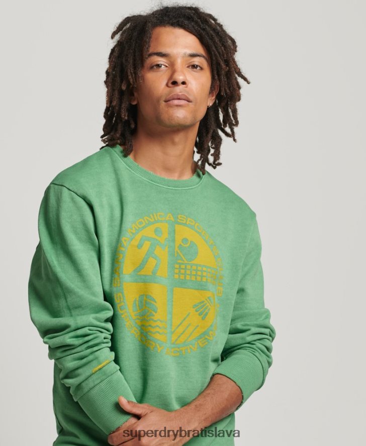 Superdry muži mikina atletického klubu crew 6B4ZTR634 oblečenie zelená