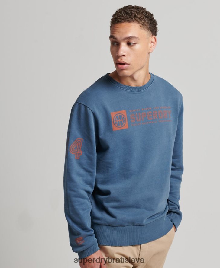 Superdry muži mikina atletického klubu crew 6B4ZTR881 oblečenie námorníctvo