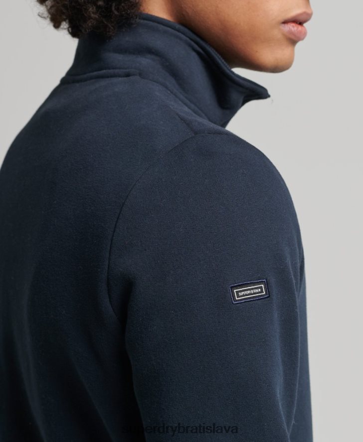 Superdry muži mikina henley na zips s vintage logom z organickej bavlny 6B4ZTR5229 oblečenie námorníctvo