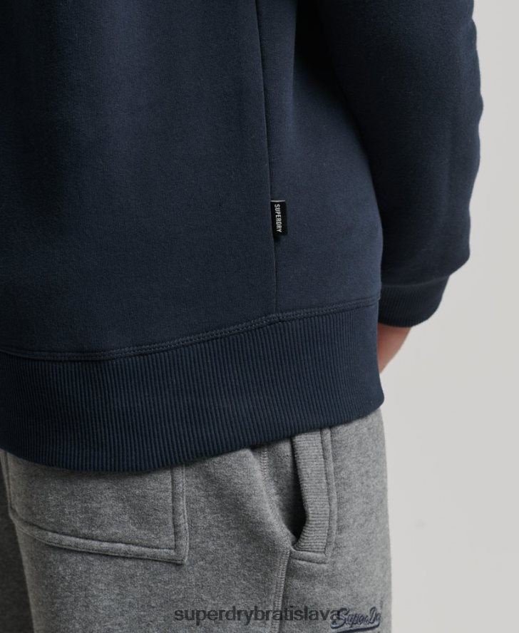 Superdry muži mikina henley na zips s vintage logom z organickej bavlny 6B4ZTR5229 oblečenie námorníctvo
