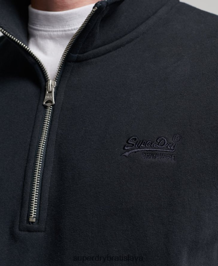 Superdry muži mikina henley s vyšívaným vintage logom 6B4ZTR104 oblečenie námorníctvo