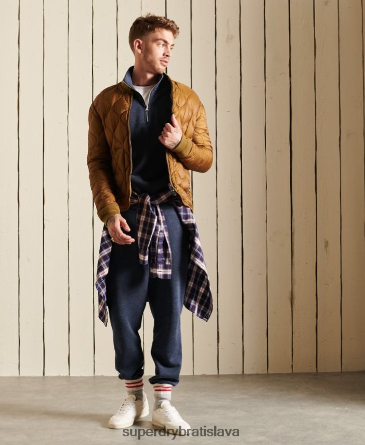Superdry muži mikina henley s vyšívaným vintage logom 6B4ZTR5138 oblečenie námorníctvo