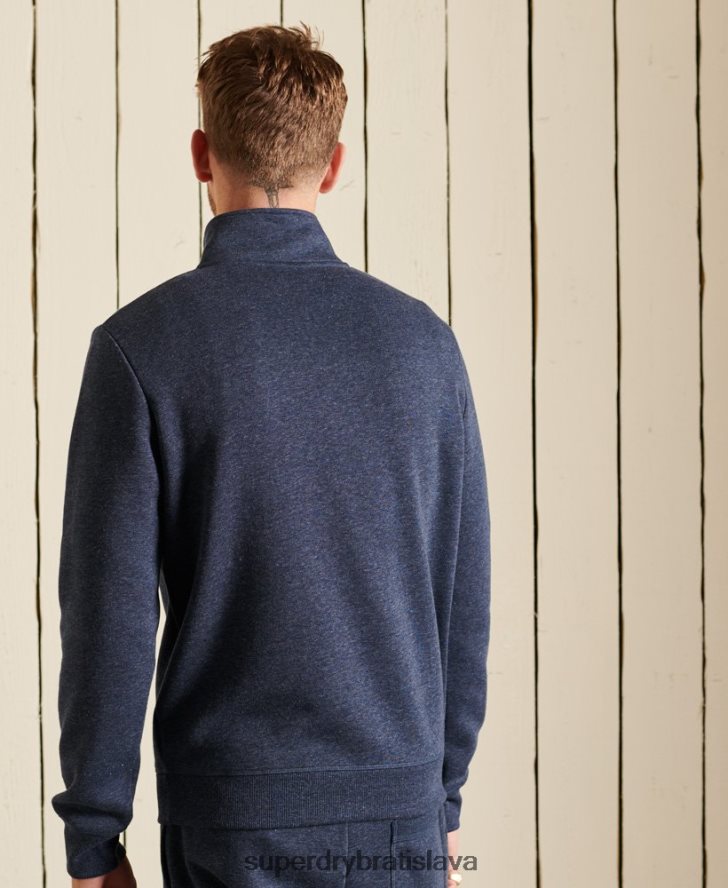 Superdry muži mikina henley s vyšívaným vintage logom 6B4ZTR5138 oblečenie námorníctvo