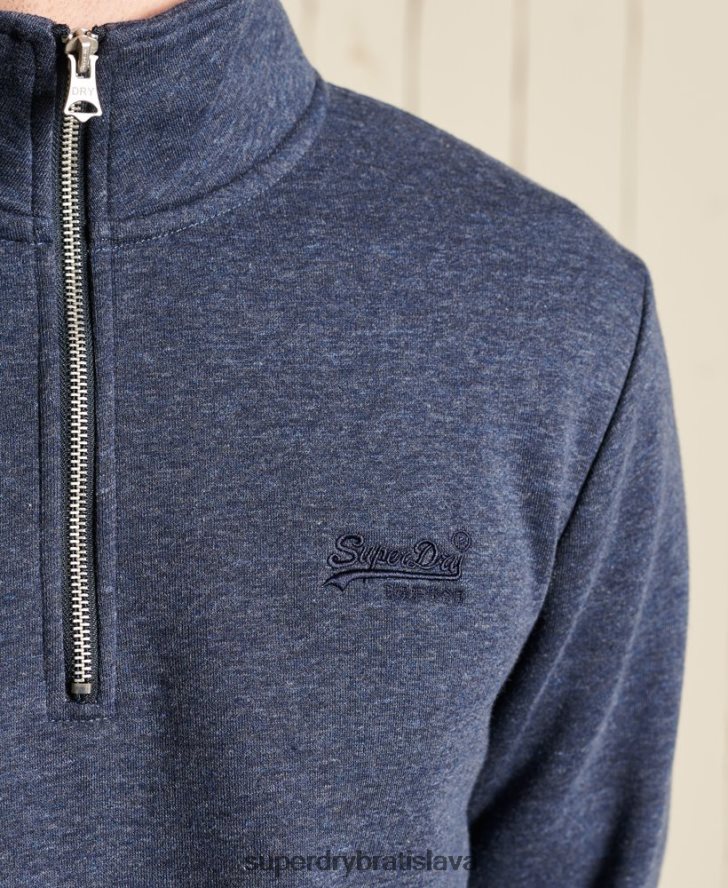 Superdry muži mikina henley s vyšívaným vintage logom 6B4ZTR5138 oblečenie námorníctvo