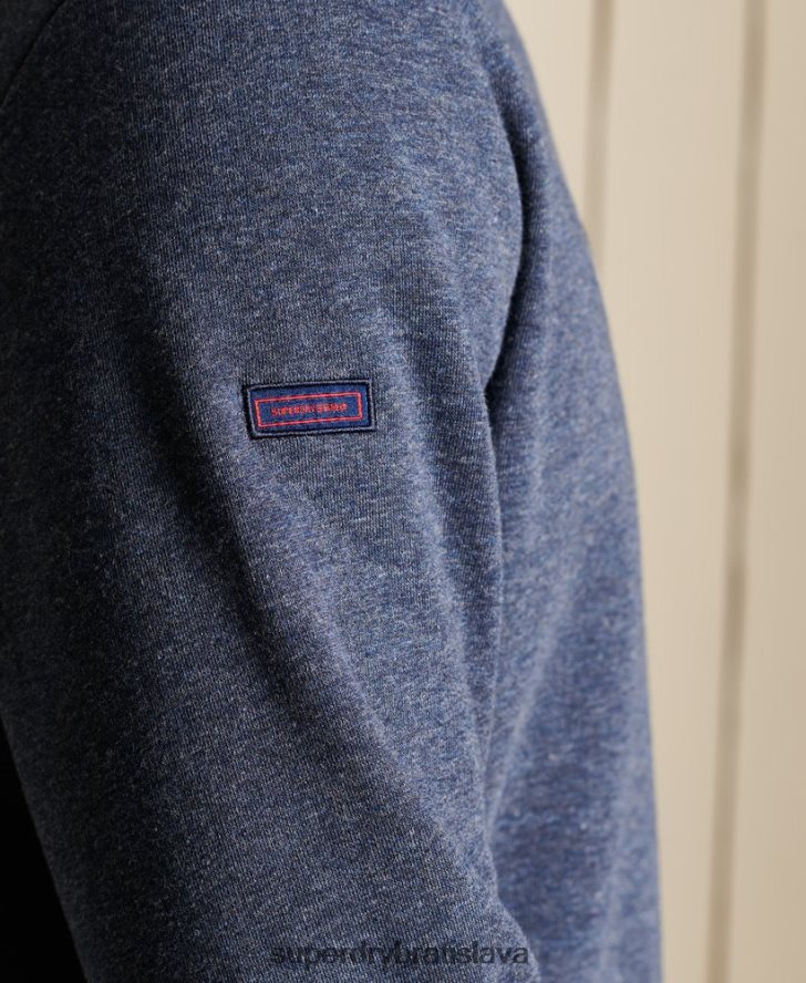 Superdry muži mikina henley s vyšívaným vintage logom 6B4ZTR5138 oblečenie námorníctvo