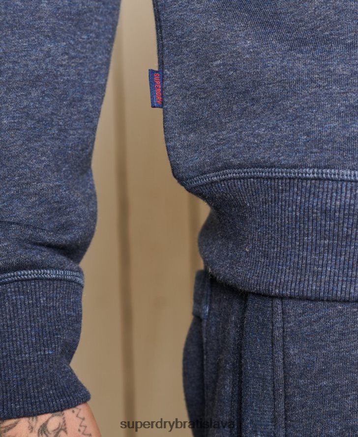 Superdry muži mikina henley s vyšívaným vintage logom 6B4ZTR5138 oblečenie námorníctvo