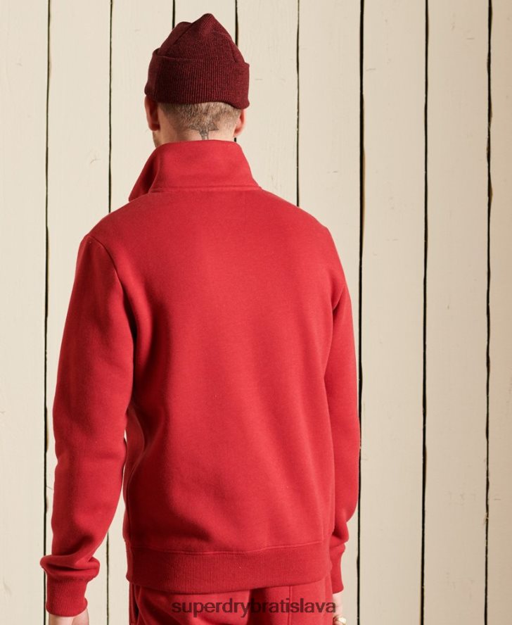 Superdry muži mikina henley s vyšívaným vintage logom 6B4ZTR5231 oblečenie červená