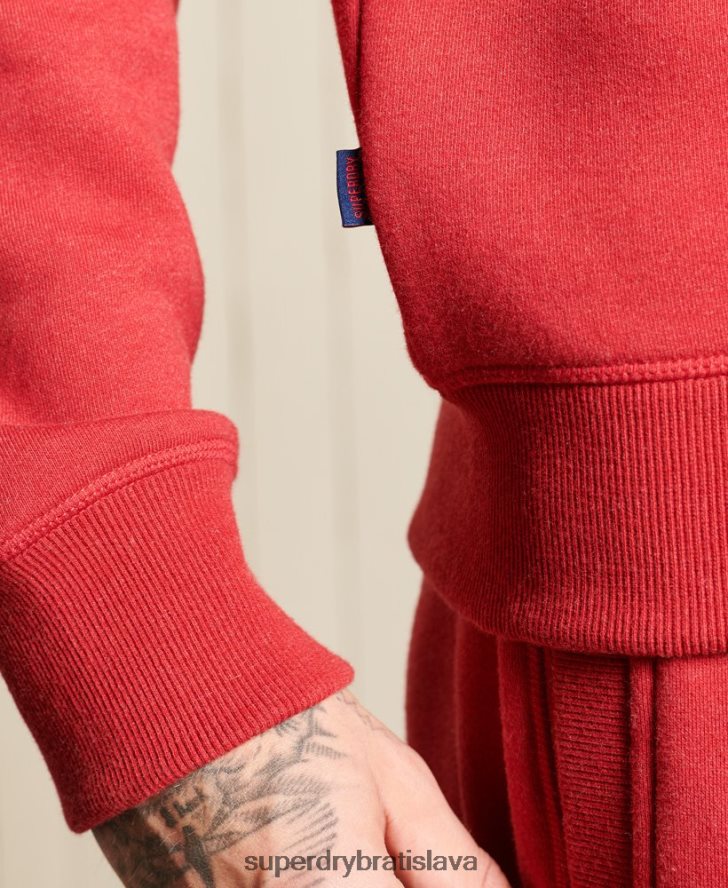 Superdry muži mikina henley s vyšívaným vintage logom 6B4ZTR5231 oblečenie červená