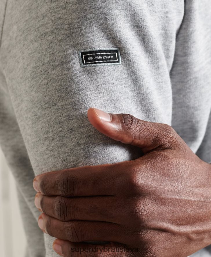 Superdry muži mikina henley s vyšívaným vintage logom 6B4ZTR779 oblečenie sivá