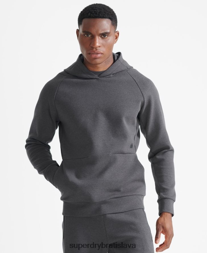 Superdry muži mikina na výkon vlaku 6B4ZTR5376 oblečenie sivá