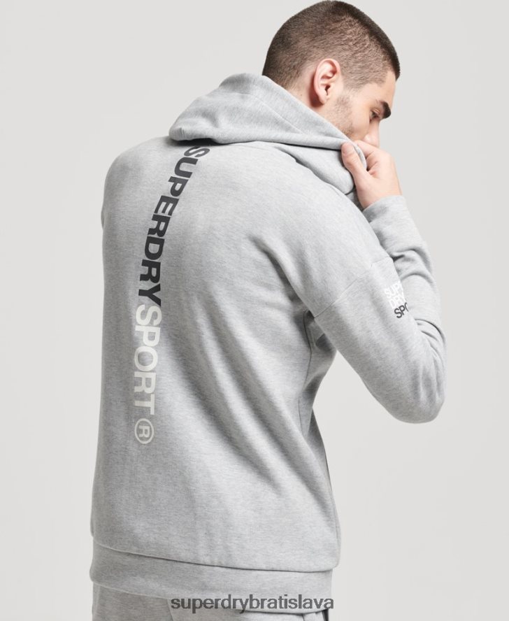 Superdry muži mikina na zips gymtech 6B4ZTR677 oblečenie sivá