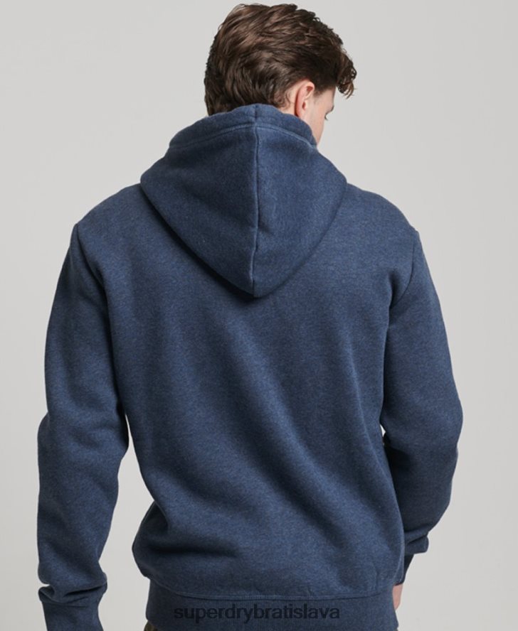 Superdry muži mikina na zips s vyšívaným vintage logom 6B4ZTR459 oblečenie námorníctvo