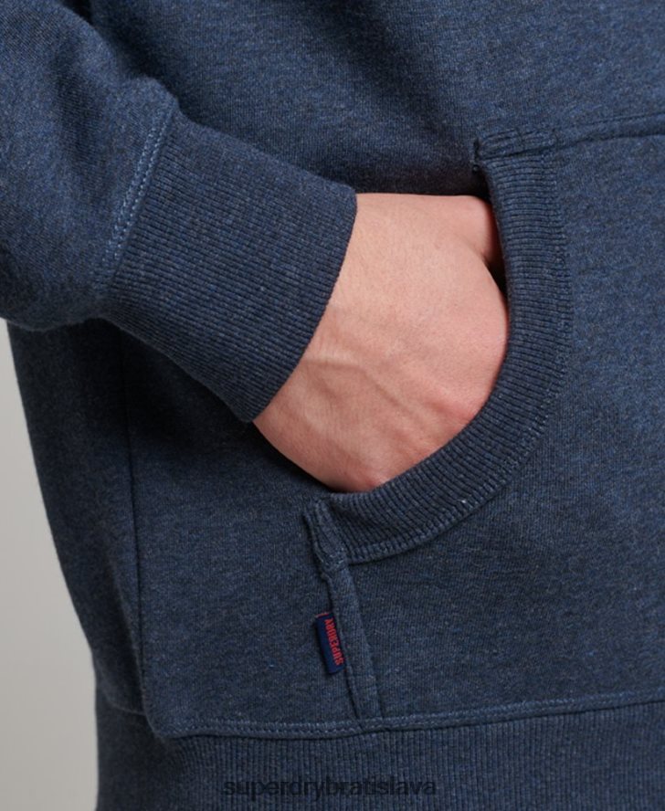 Superdry muži mikina na zips s vyšívaným vintage logom 6B4ZTR459 oblečenie námorníctvo