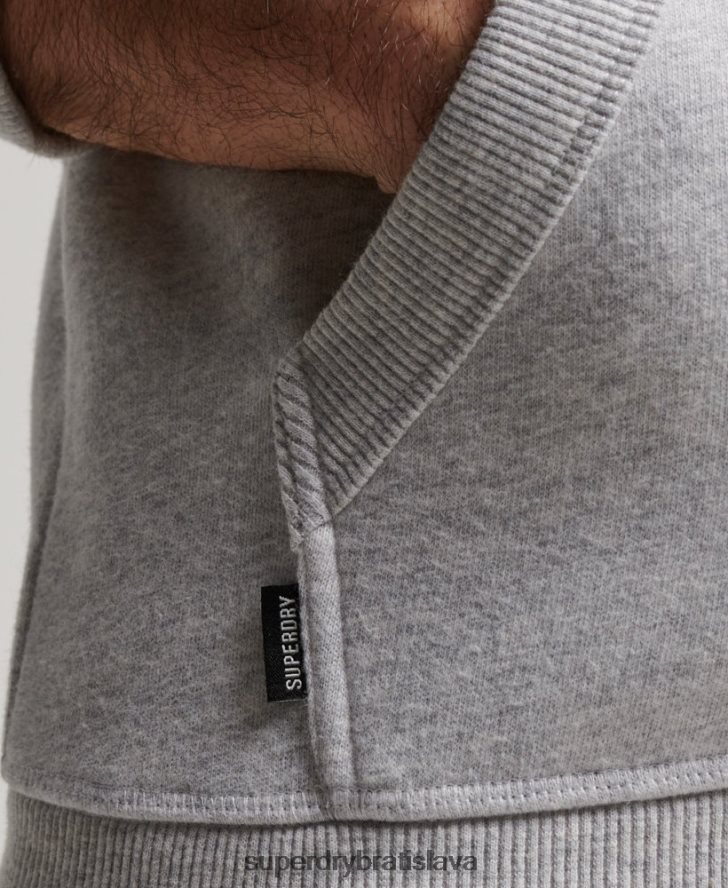 Superdry muži mikina na zips s vyšívaným vintage logom 6B4ZTR463 oblečenie svetlo šedá