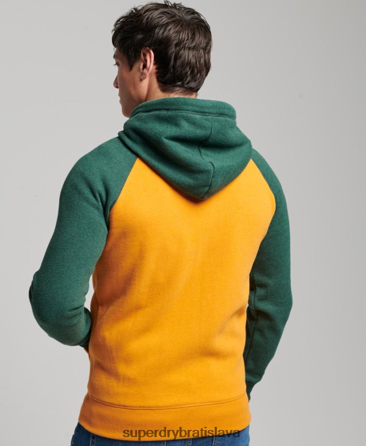 Superdry muži mikina na zips s vyšívaným vintage logom 6B4ZTR490 oblečenie zlato