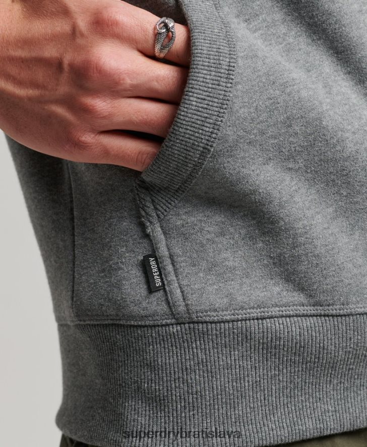 Superdry muži mikina na zips s vyšívaným vintage logom 6B4ZTR497 oblečenie sivá