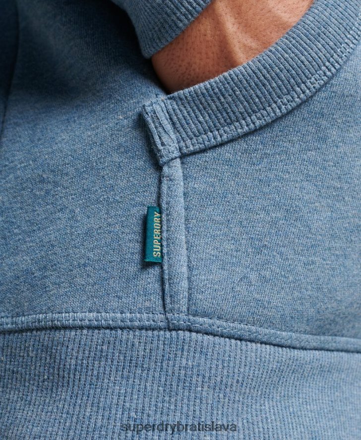Superdry muži mikina na zips s vyšívaným vintage logom 6B4ZTR627 oblečenie svetlo modrá