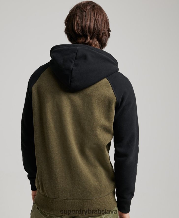 Superdry muži mikina na zips s vyšívaným vintage logom 6B4ZTR723 oblečenie zelená