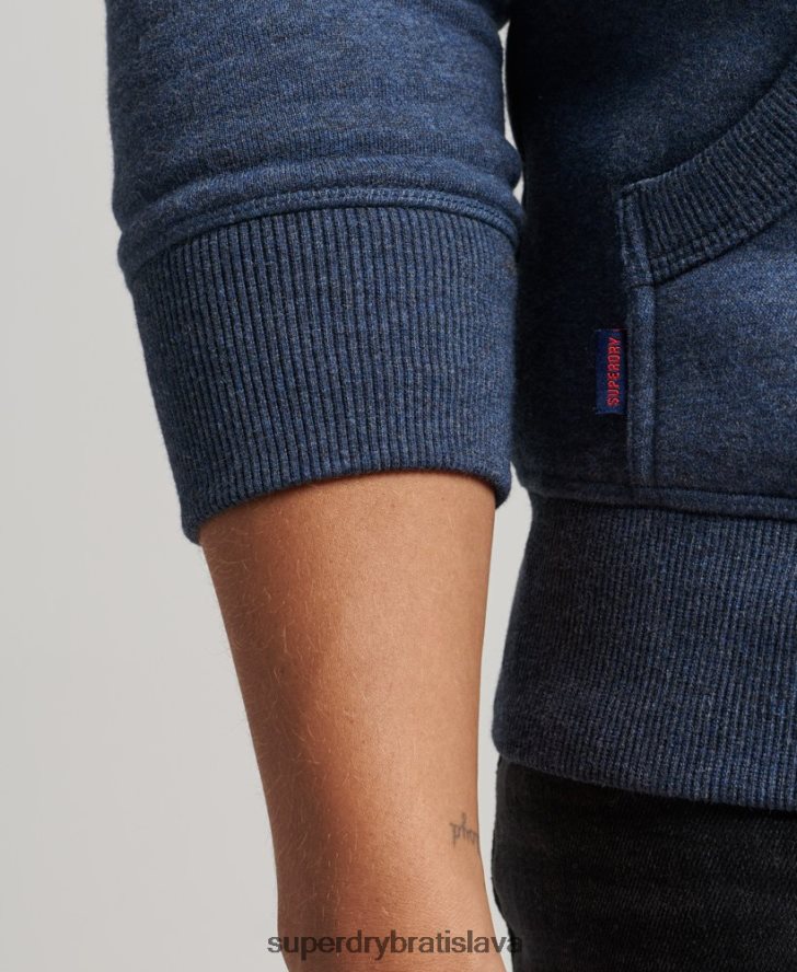 Superdry muži mikina na zips s vyšívaným vintage logom z organickej bavlny 6B4ZTR480 oblečenie námorníctvo
