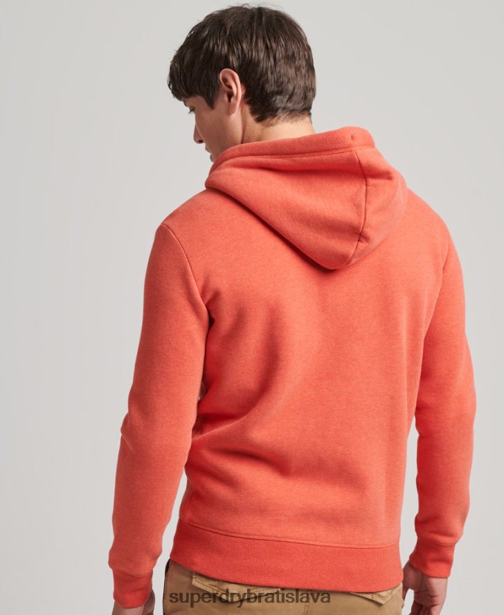 Superdry muži mikina na zips s vyšívaným vintage logom z organickej bavlny 6B4ZTR512 oblečenie oranžová