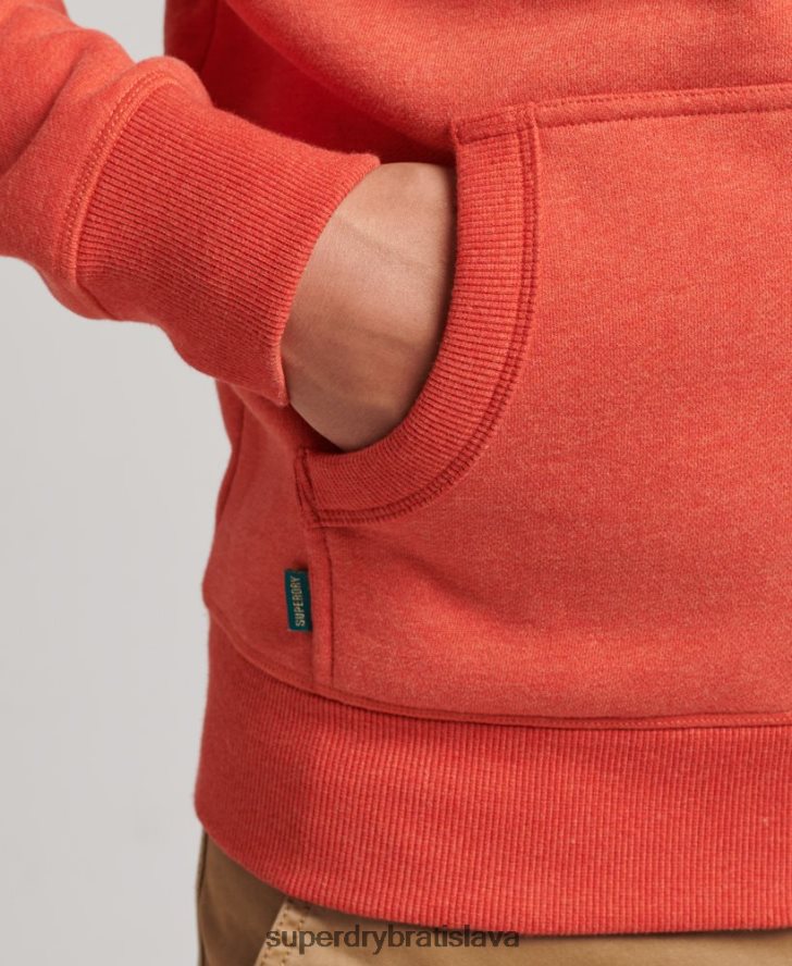 Superdry muži mikina na zips s vyšívaným vintage logom z organickej bavlny 6B4ZTR512 oblečenie oranžová