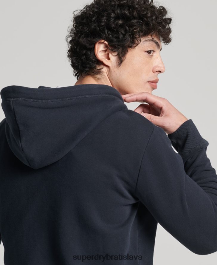 Superdry muži mikina na zips s vyšívaným vintage logom z organickej bavlny 6B4ZTR5183 oblečenie námorníctvo