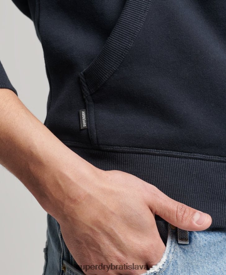 Superdry muži mikina na zips s vyšívaným vintage logom z organickej bavlny 6B4ZTR5183 oblečenie námorníctvo