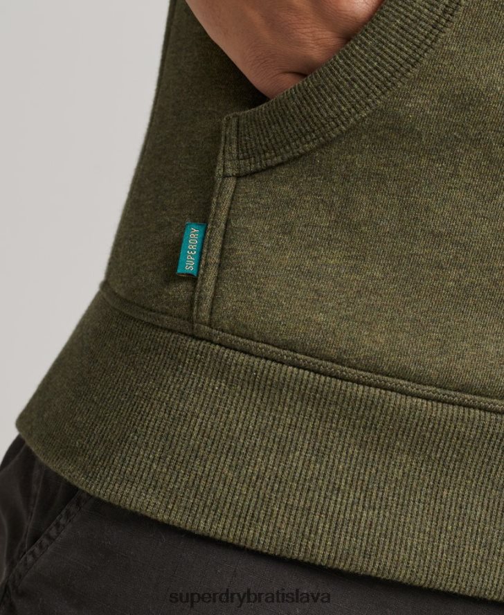 Superdry muži mikina na zips s vyšívaným vintage logom z organickej bavlny 6B4ZTR559 oblečenie kaki