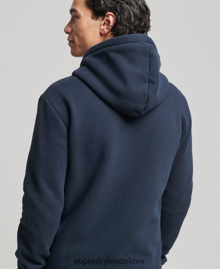 Superdry muži mikina na zips s vyšívaným vintage logom z organickej bavlny 6B4ZTR626 oblečenie námorníctvo