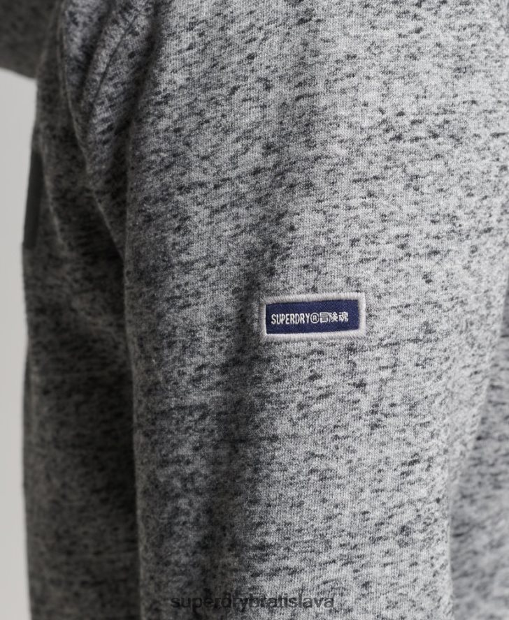 Superdry muži mikina na zips v štýle skriptov 6B4ZTR892 oblečenie svetlo šedá