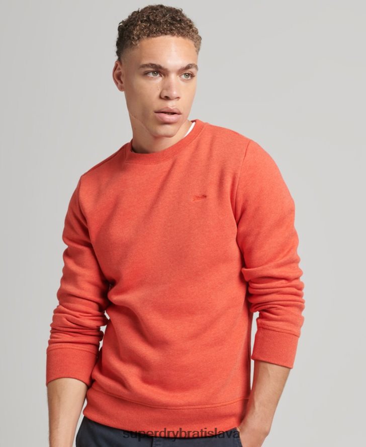 Superdry muži mikina s esenciálnym logom z organickej bavlny 6B4ZTR4995 oblečenie oranžová